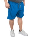 Short Bermuda Tactel Elastano Extra Grande Plus size Liso Azul Aço